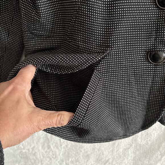 Sandro Sportswear Blazer Jacket Womens L Black & White Polka Dot - Picture 5 of 10